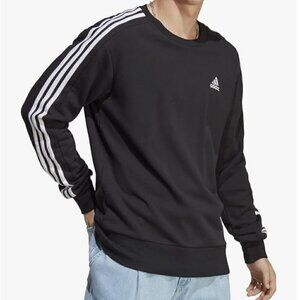 adidas Men's Essentials French Terry 3-Stripes Sweatshirt Size Medium